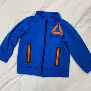 Reebok Baby Jacket 12M Blue With Orange Zipper Pockets Soft & Cozy